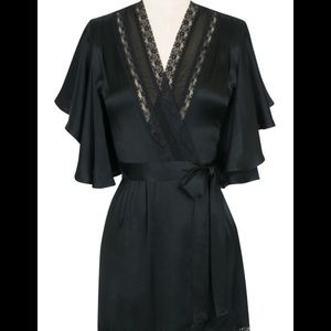 Trashy Diva Pin up robe Black satin XS